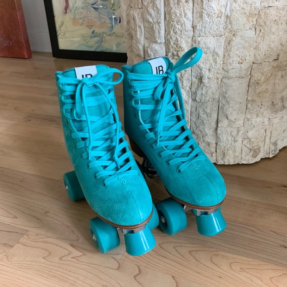 Intentionally Blank Turquoise Ring Skate Suede Roller Skates 39 - Picture 9 of 14